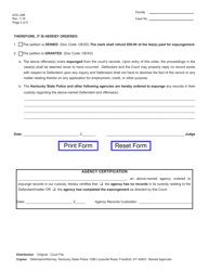 Form AOC-496 Expungement Order (For Misdemeanor, Violation, or Traffic Infraction Conviction) - Kentucky, Page 2