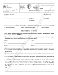 Document preview: Formulario AOC-496 Orden De Eliminacion De Antecedentes (Para Condena Por Delito Menor, Transgresion O Infraccion De Transito) - Kentucky (Spanish)
