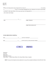 Form AOC-704B Order 72 Hour Hospitalization (Substance Use Disorder) - Kentucky, Page 2