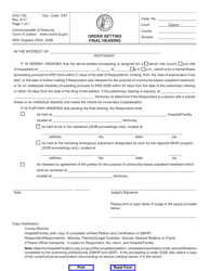 Document preview: Form AOC-726 Order Setting Final Hearing - Kentucky