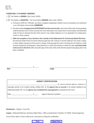 Form AOC-497 Expungement Order (For Acquittal, Dismissal, or Failure to Indict) - Kentucky, Page 2
