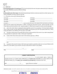 Form AOC-JV-29 Order for Expungement of Juvenile Record Upon Dismissal/Finding/Adjudication of Not Delinquent - Kentucky, Page 2