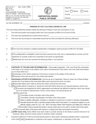 Form AOC-JV-31.1 Disposition Order Public Offense - Kentucky