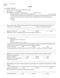 Form AOC-JV-31.1 Disposition Order Public Offense - Kentucky, Page 2
