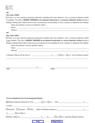 Form AOC-JV-52 Complaint, Affidavit of Peace Officer, and Order for Emergency Protective Custody of a Child Suspected of Being a Habitual Runaway - Kentucky, Page 4