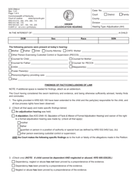 Form AOC-DNA-4 &quot;Order Adjudication Hearing&quot; - Kentucky