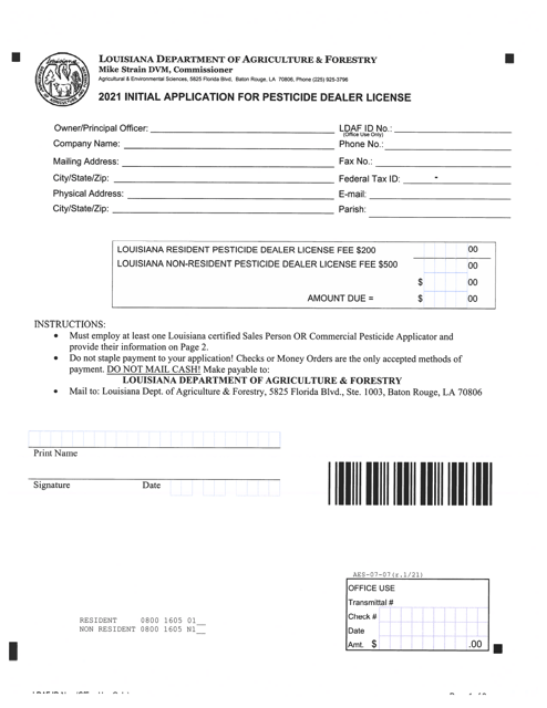 Form AES-07-07 2021 Printable Pdf