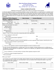 Stable License Application - Maine