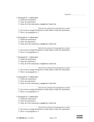 Form CC-DR-050 Answer to Complaint/ Petition/ Motion - Maryland, Page 2