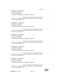 Form CC-DR-050 Answer to Complaint/ Petition/ Motion - Maryland, Page 3
