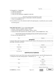 Form CC-DR-050 Answer to Complaint/ Petition/ Motion - Maryland, Page 4