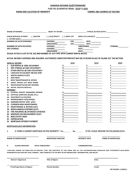Form RP-64 &quot;Marina Income Questionnaire&quot; - Maryland, 2020