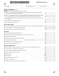Form 63-20P Premium Excise Return for Life Insurance Companies - Massachusetts, Page 2