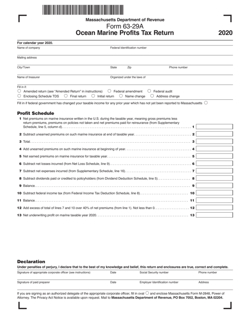 Form 63-29A 2020 Printable Pdf