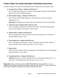 &quot;Trade-In Sales Tax Credit Calculation Worksheet&quot; - Michigan, Page 2