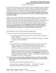 Form OFP107 Petitioner&#039;s Request to Keep Address/Phone Confidential - Minnesota (English/Somali), Page 2