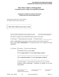 Document preview: Form OFP904 Other Minor Children With Respondent - Minnesota (English/Somali)