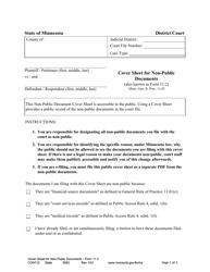Document preview: Form CON112 (11.2) Cover Sheet for Non-public Documents - Minnesota