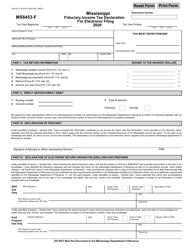 Form 81-115 (MS8453-F) &quot;Mississippi Fiduciary Income Tax Declaration for Electronic Filing&quot; - Mississippi, 2020