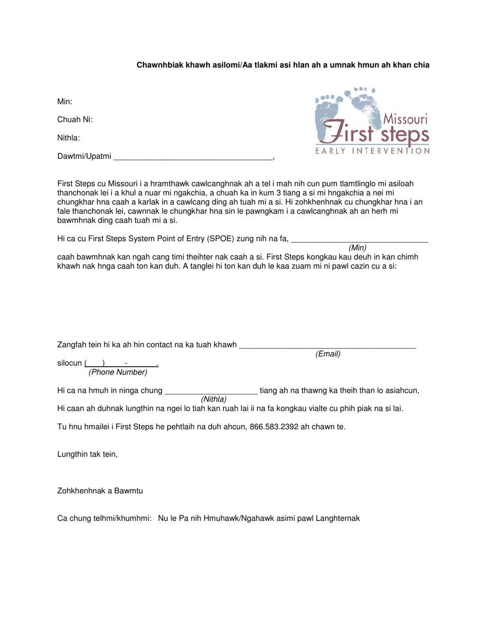 Unable to Contact / Locate Prior to Eligibility - Missouri (Chin), Page 1