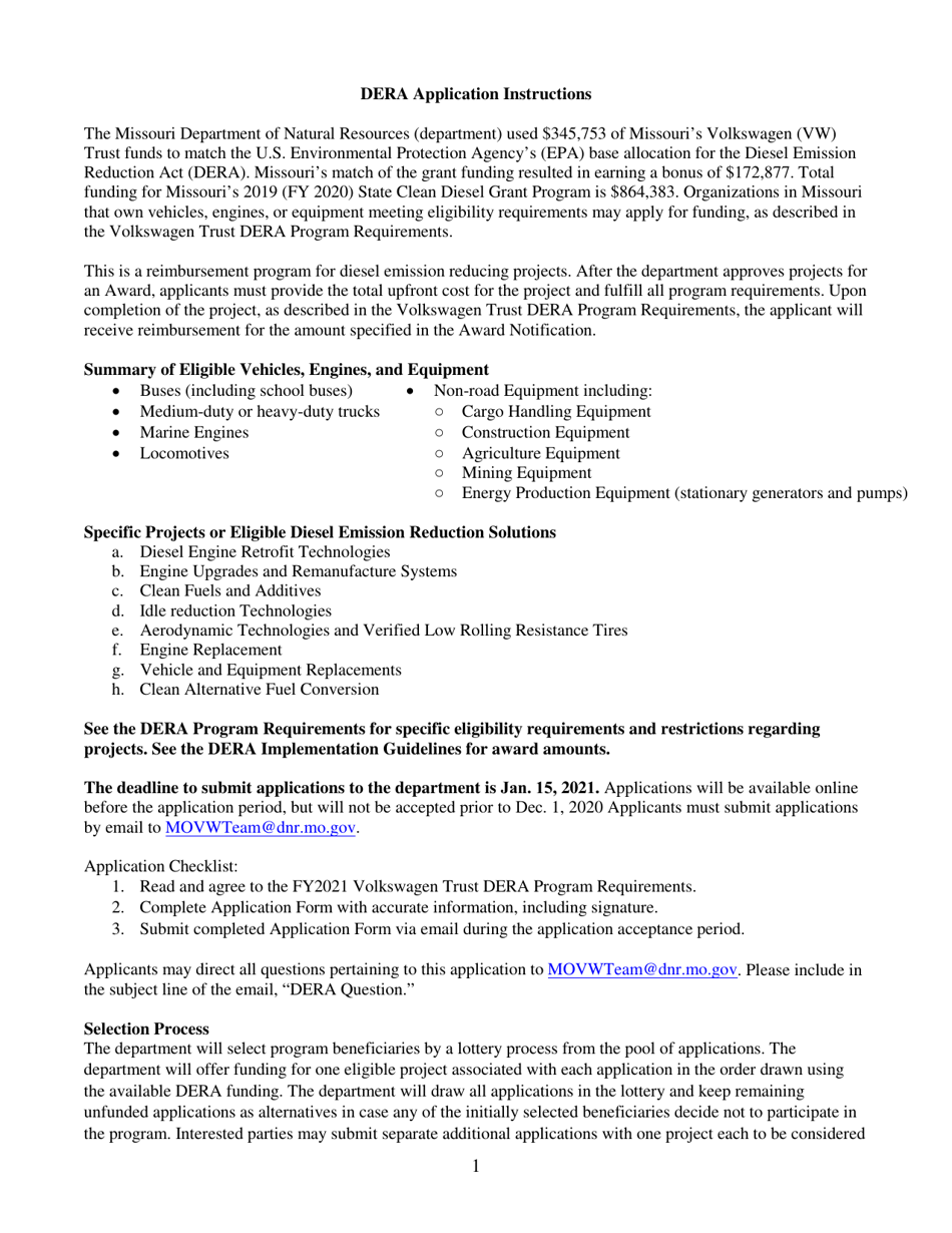 Form MO780-2886 Dera Program Application - Missouri, Page 10