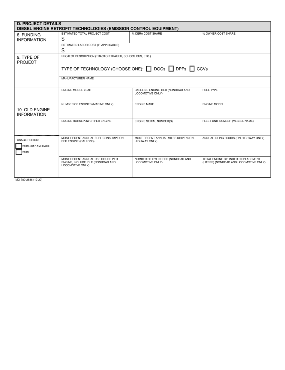 Form MO780-2886 Dera Program Application - Missouri, Page 2