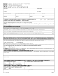 Form MO780-1327 Mine Plan - Missouri