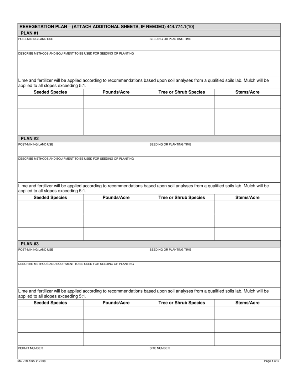 Form MO780-1327 Mine Plan - Missouri, Page 4