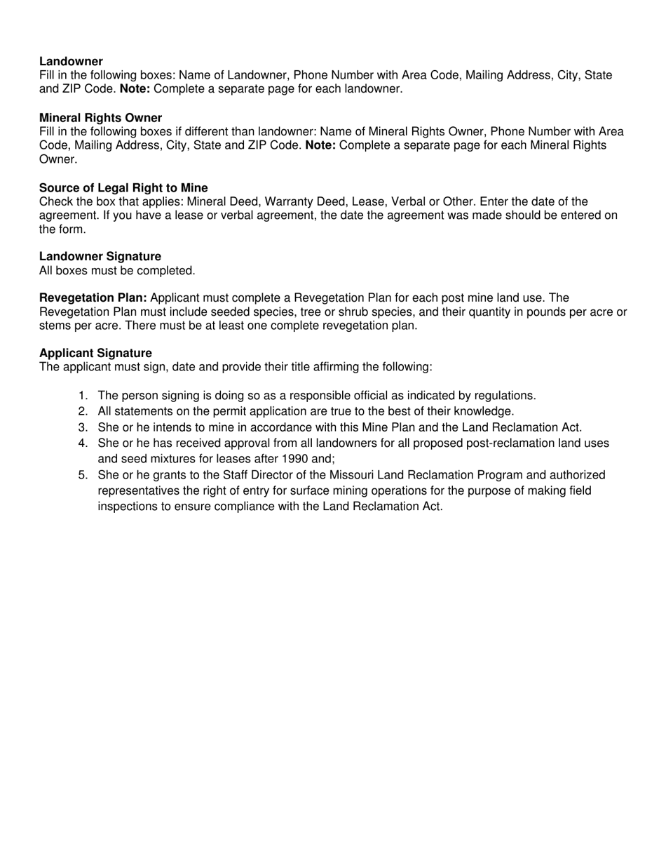 Form MO780-1327 Mine Plan - Missouri, Page 7
