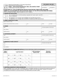 Form K (MO780-1802) &quot;Application for Individual Small Ms4 General Permit&quot; - Missouri