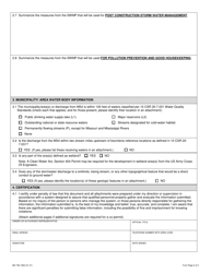 Form M (MO780-0800) Application for Stormwater General Permit: Phase 2 Small Municipal Separate Storm Sewer System (Ms4) Program - Missouri, Page 2