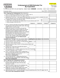 Form CIT-UT Underpayment of Estimated Tax by Corporation - Montana