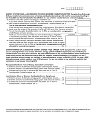 Form ENRG-B Alternative Energy System Credit - Montana, Page 2