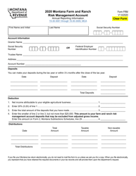 Form FRM Montana Farm and Ranch Risk Management Account - Montana