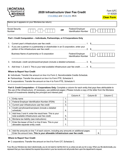 Form IUFC 2020 Printable Pdf