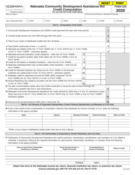 Form CDN Nebraska Community Development Assistance Act Credit Computation - Nebraska