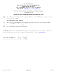 Form 533 Dual License Application - Nevada, Page 3