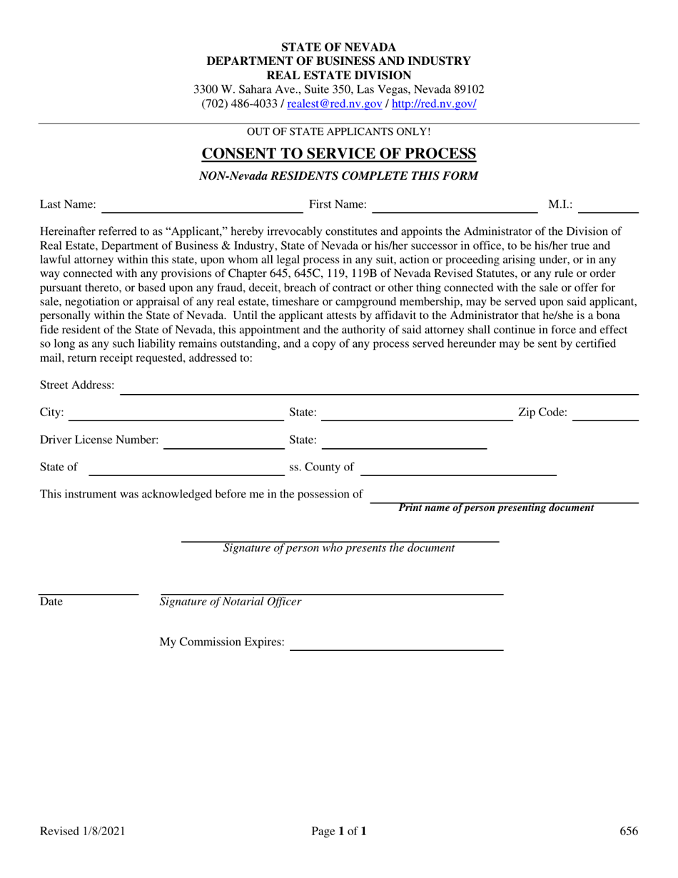 Form 656 Fill Out Sign Online And Download Fillable Pdf Nevada Templateroller 3590