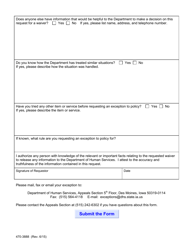 Form 470-3888 Petition for Exception to Policy - Iowa, Page 3