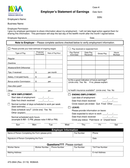 Form 470-2844  Printable Pdf