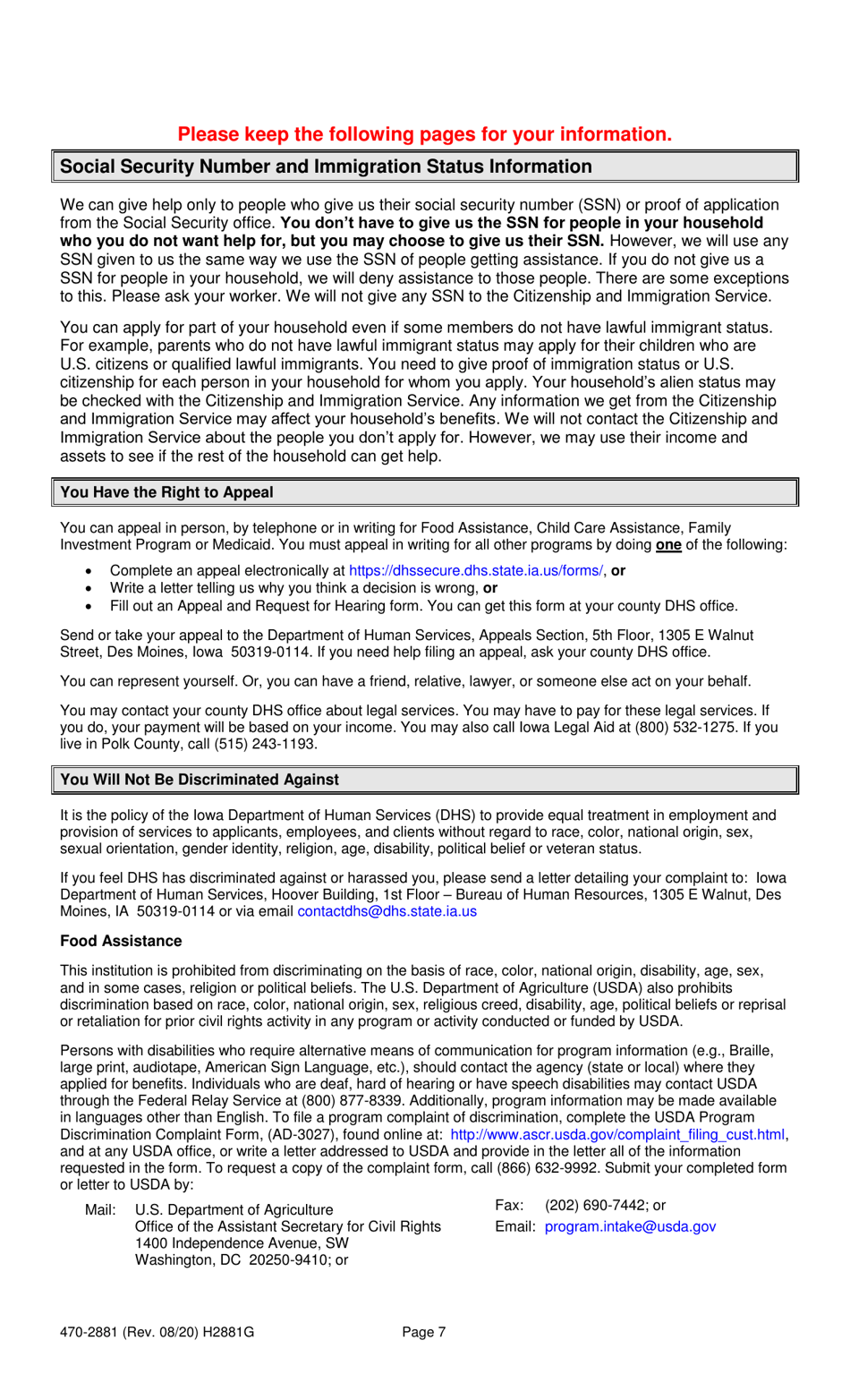 Form 470-2881 Review / Recertification Eligibility Document - Iowa, Page 7