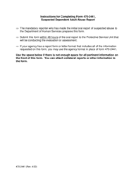Form 470-2441 Suspected Dependent Adult Abuse Report - Iowa, Page 2