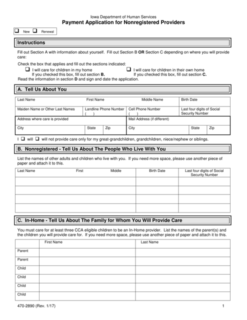 Form 470-2890  Printable Pdf