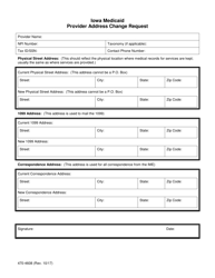 Form 470-4608 Iowa Medicaid Provider Address Change Request - Iowa, Page 2