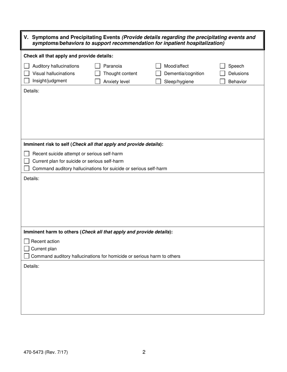 Form 470-5473 Iowa Medicaid Enterprise (Ime) Inpatient Psychiatric Prior Authorization - Iowa, Page 2