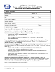 Document preview: Form 470-5466 Home- and Community-Based Services (Hcbs) Residential Setting Member Assessment - Iowa