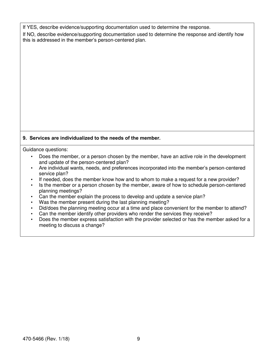 Form 470-5466 Home- and Community-Based Services (Hcbs) Residential Setting Member Assessment - Iowa, Page 9