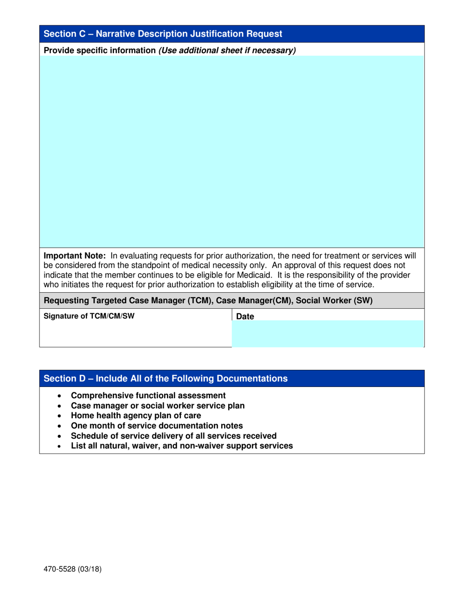 Form 470-5528 Certificate of Medical Necessity for Health and Disability Waiver CAP Increase - Iowa, Page 2