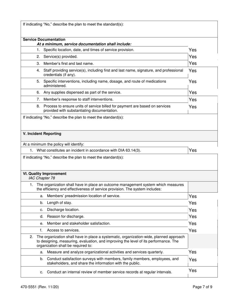 Form 470-5551 Community-Based Neurobehavioral Rehabilitation Services (Cnrs) Provider Quality Management Self-assessment - Iowa, Page 7