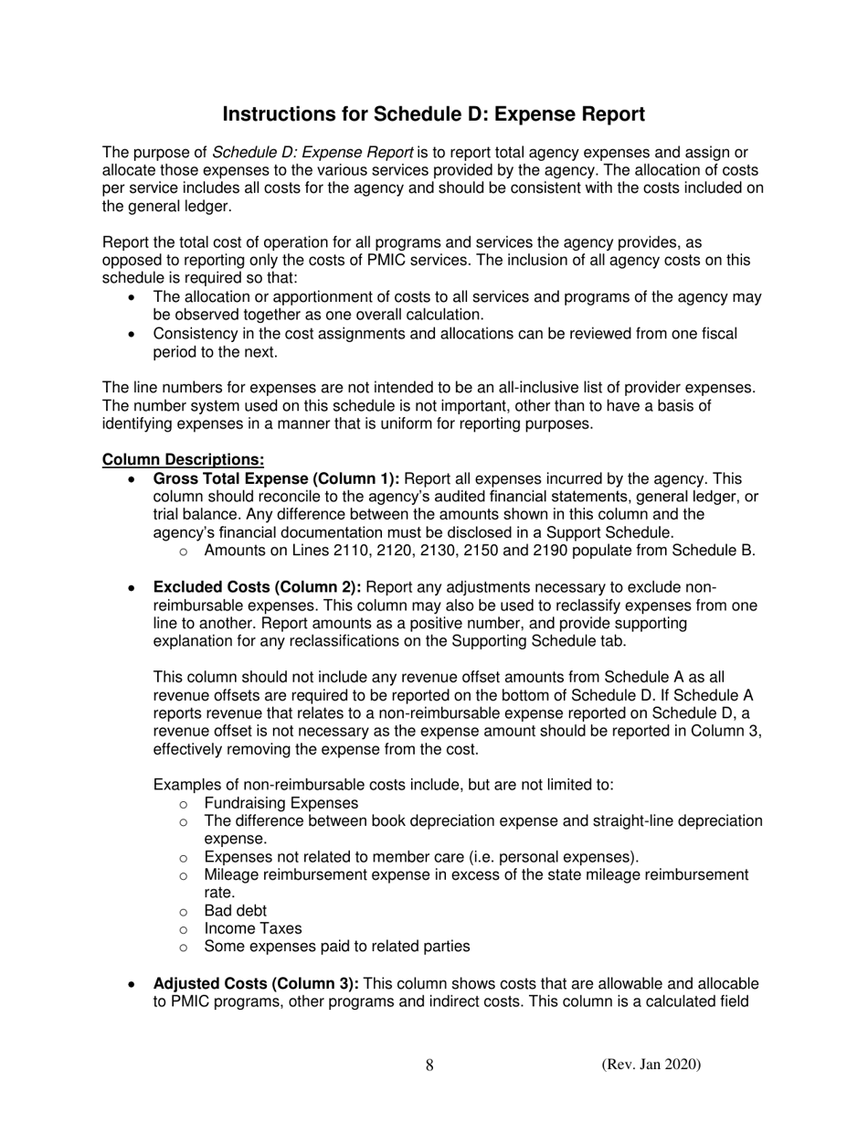 Instructions for Financial and Statistical Report for Pyschiatric Medical Institutions for Children - Iowa, Page 8
